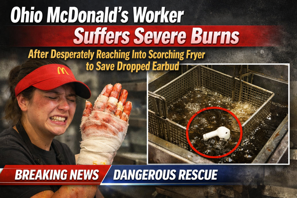 an injured mcdonalds worker with burns