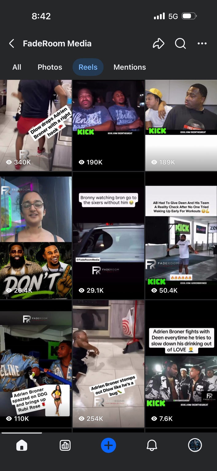 FadeRoom Media Reels with personality driven viral clips