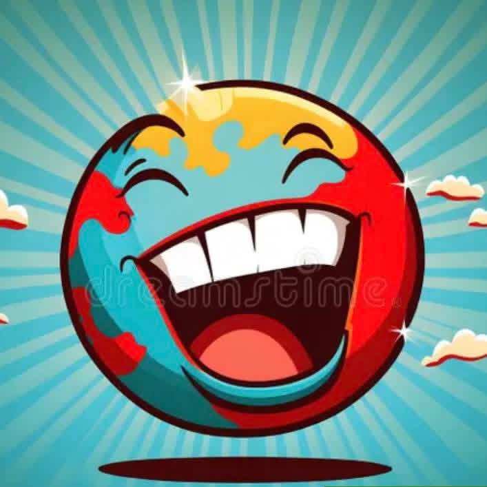 Funny World laughing globe comedy logo