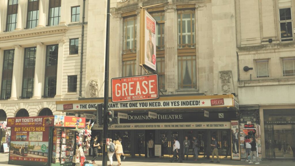 Illustrative London theater district street scene, not an announced Amy Winehouse musical venue