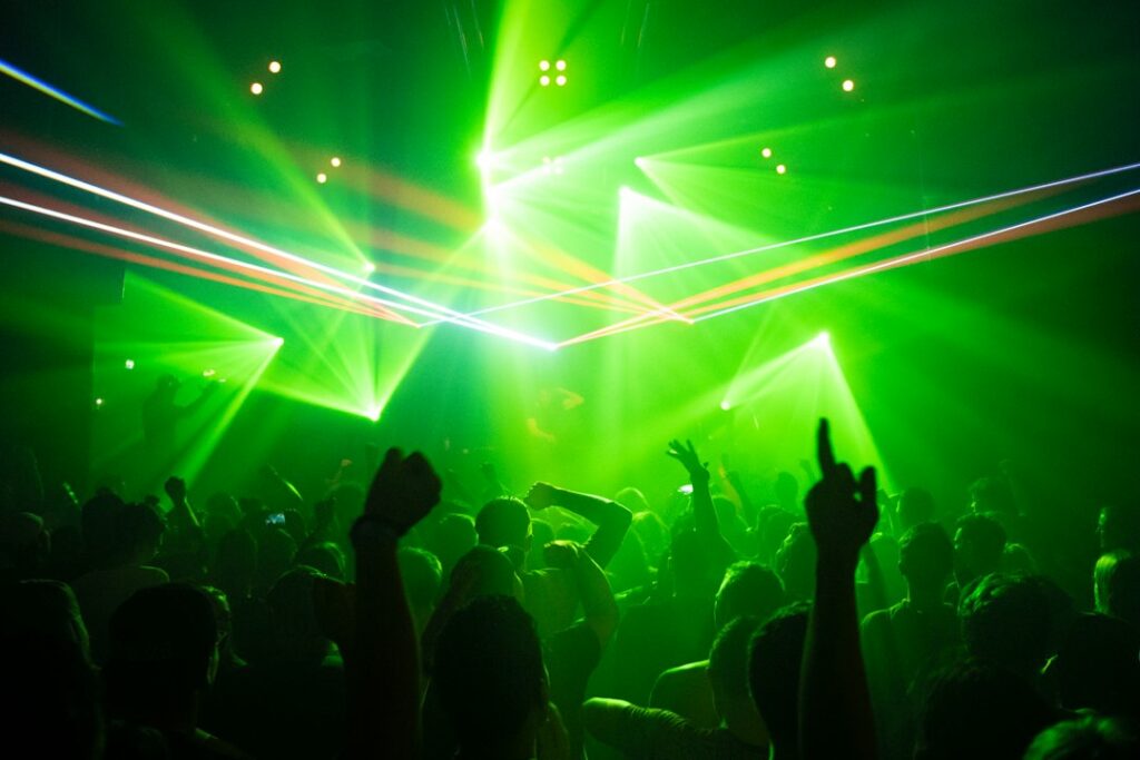 Dance club concert lights; not a Jazzy performance