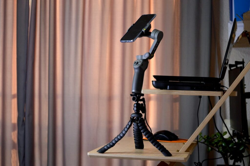 Smartphone filming tripod illustrative for creator economy
