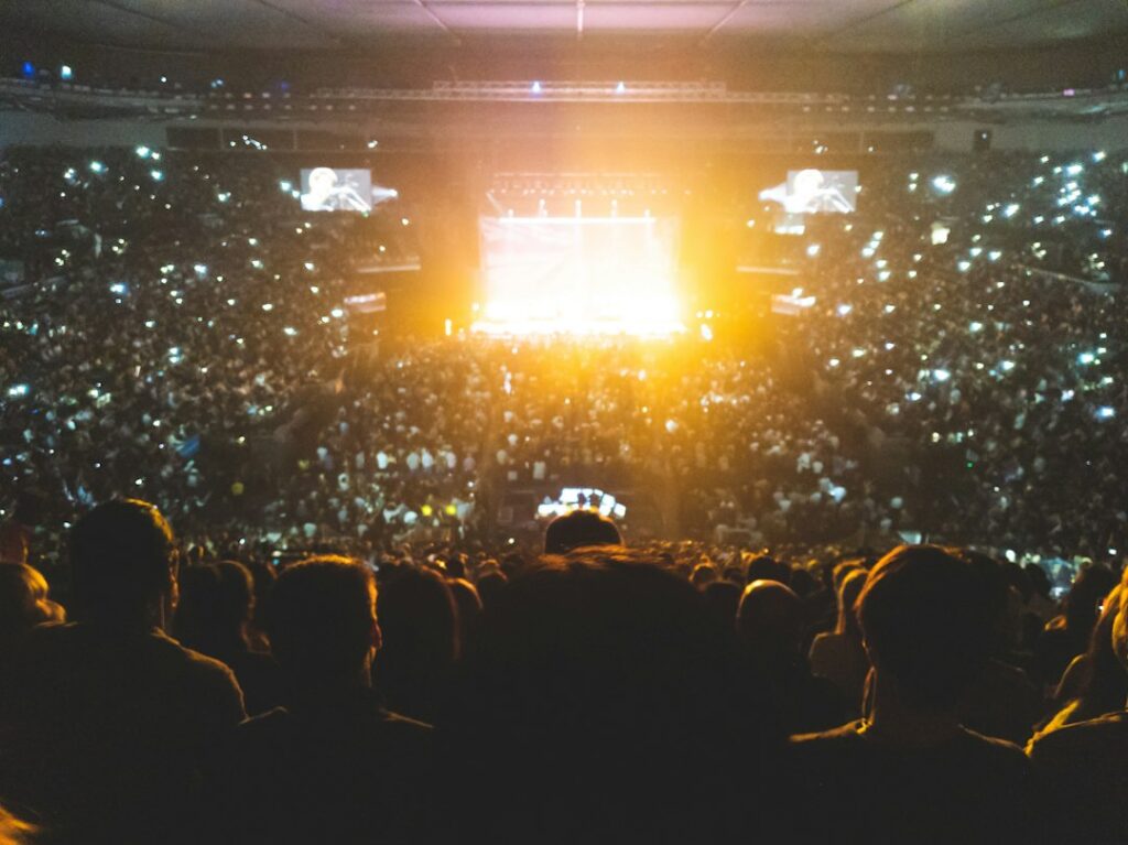 Illustrative concert audience, not Miranda Lambert or Cowboys halftime