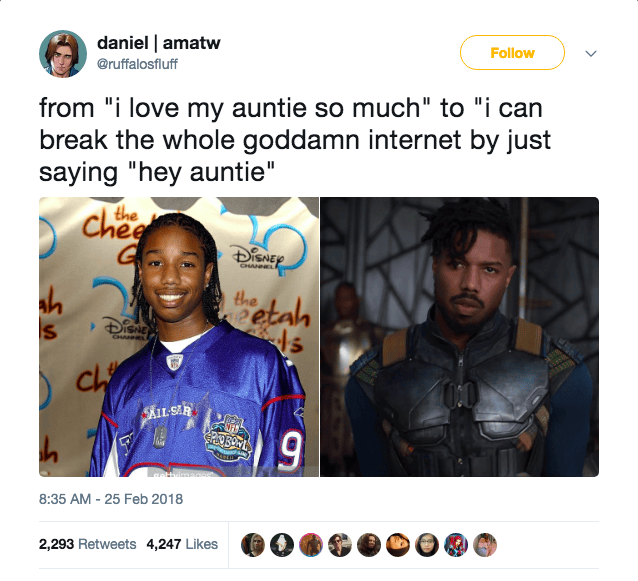 Killmonger Hey Auntie Black Panther meme